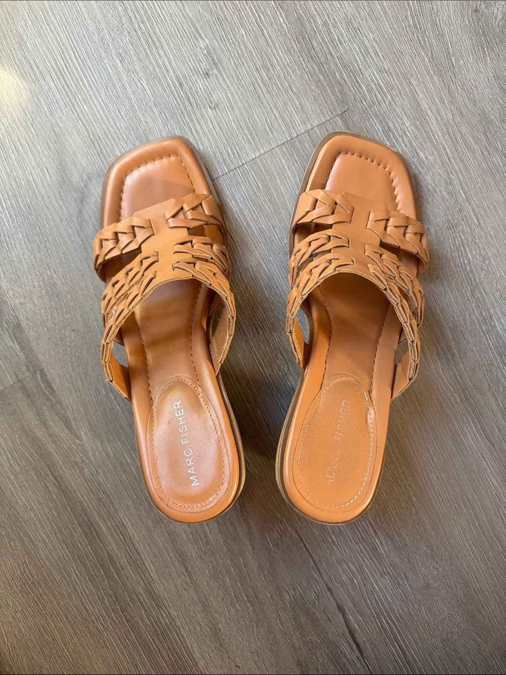 Marc Fisher Woven Leather Block Heel Women 9.5